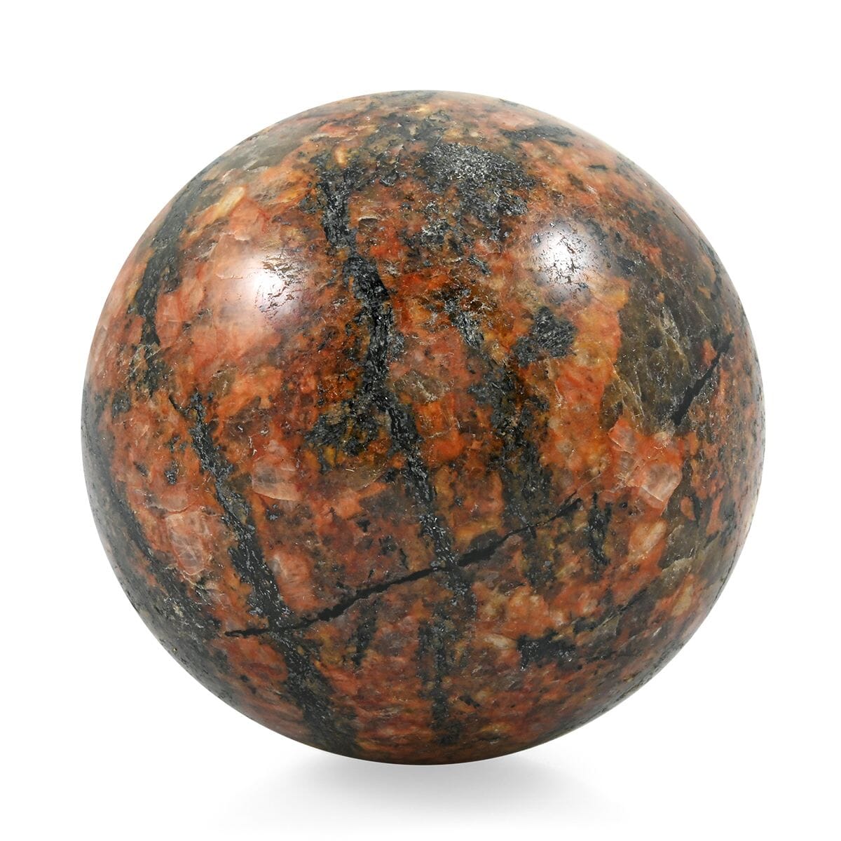 Orange Moonstone Sphere -L Approx 2267.96ctw with Free Wood Stand 10 image number 0