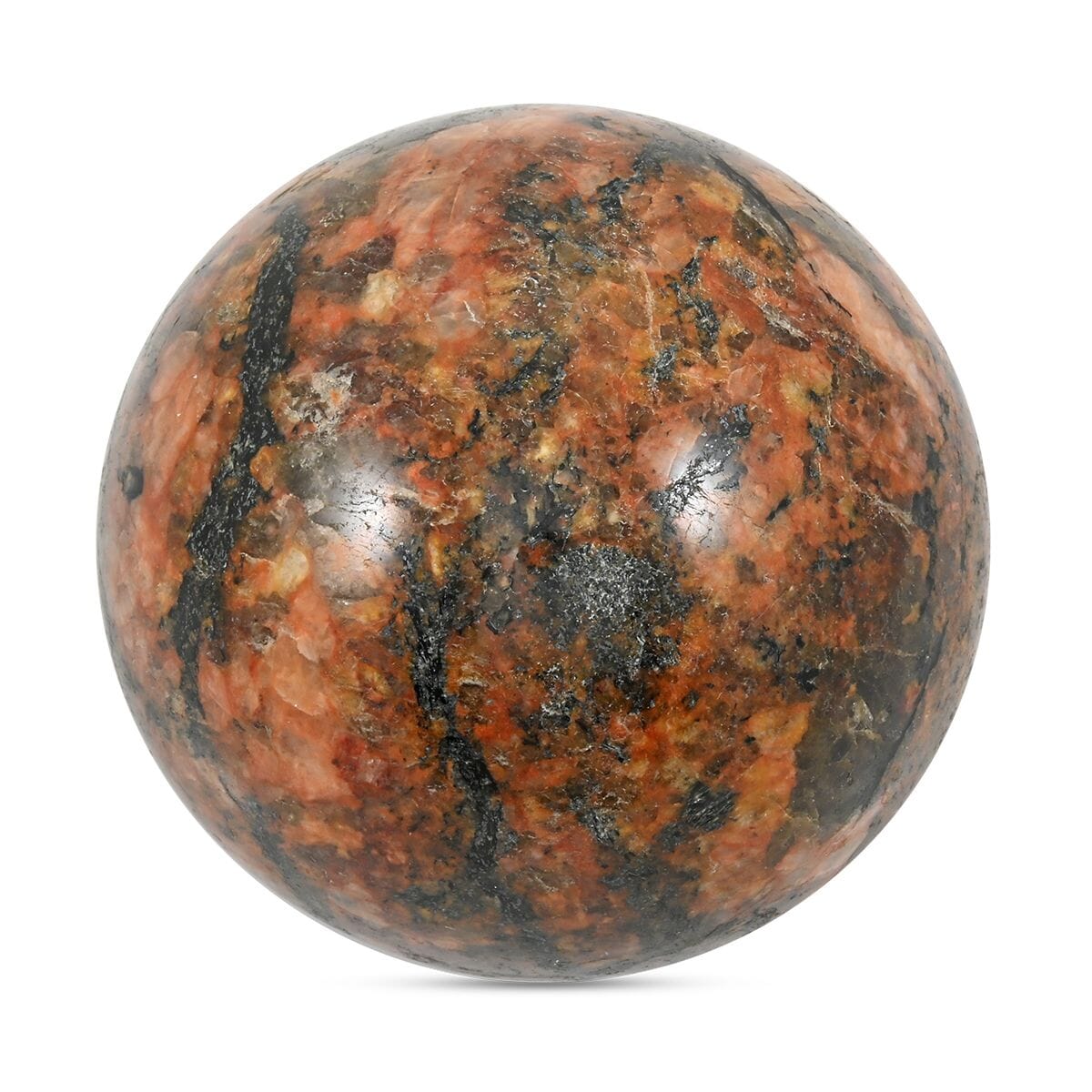 Orange Moonstone Sphere -L Approx 2267.96ctw with Free Wood Stand 10 image number 1
