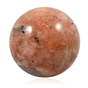 Orange Moonstone Sphere -M Approx 1167ctw with Free Wood Stand 10