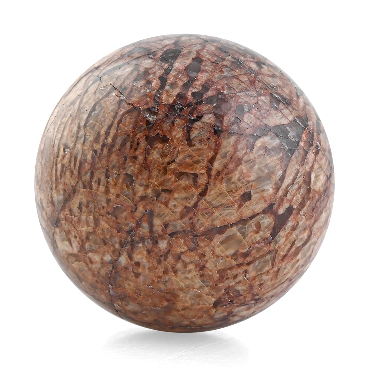 Orange Moonstone Sphere -S Approx 729ctw with Free Wood Stand 10 image number 0