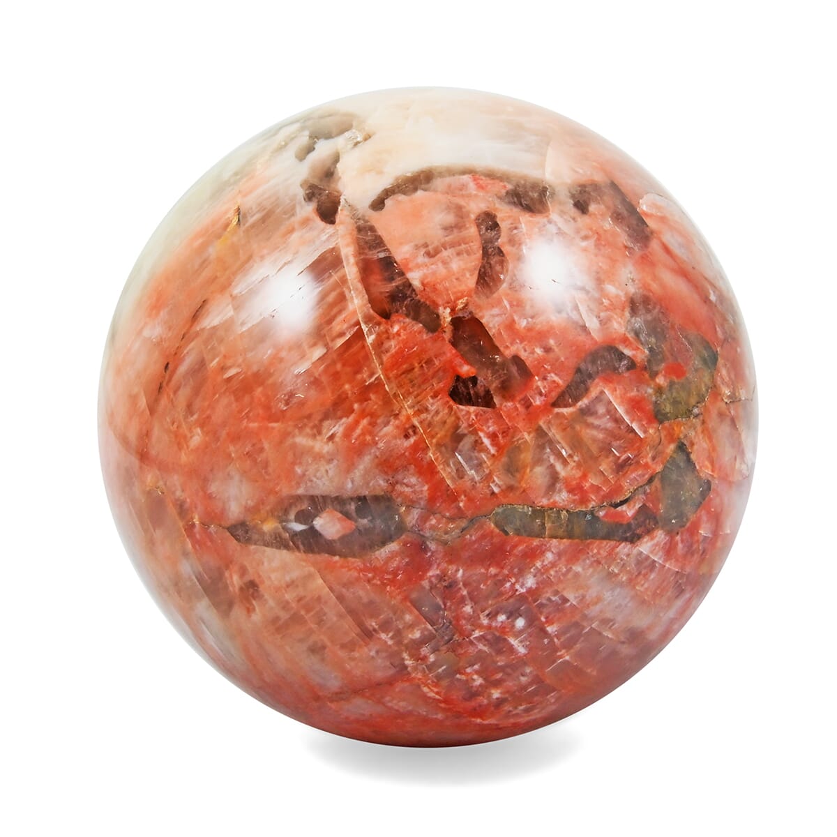 Microcline Yellow Sphere -L Approx 907.184ctw with Free Wood Stand 10 image number 0