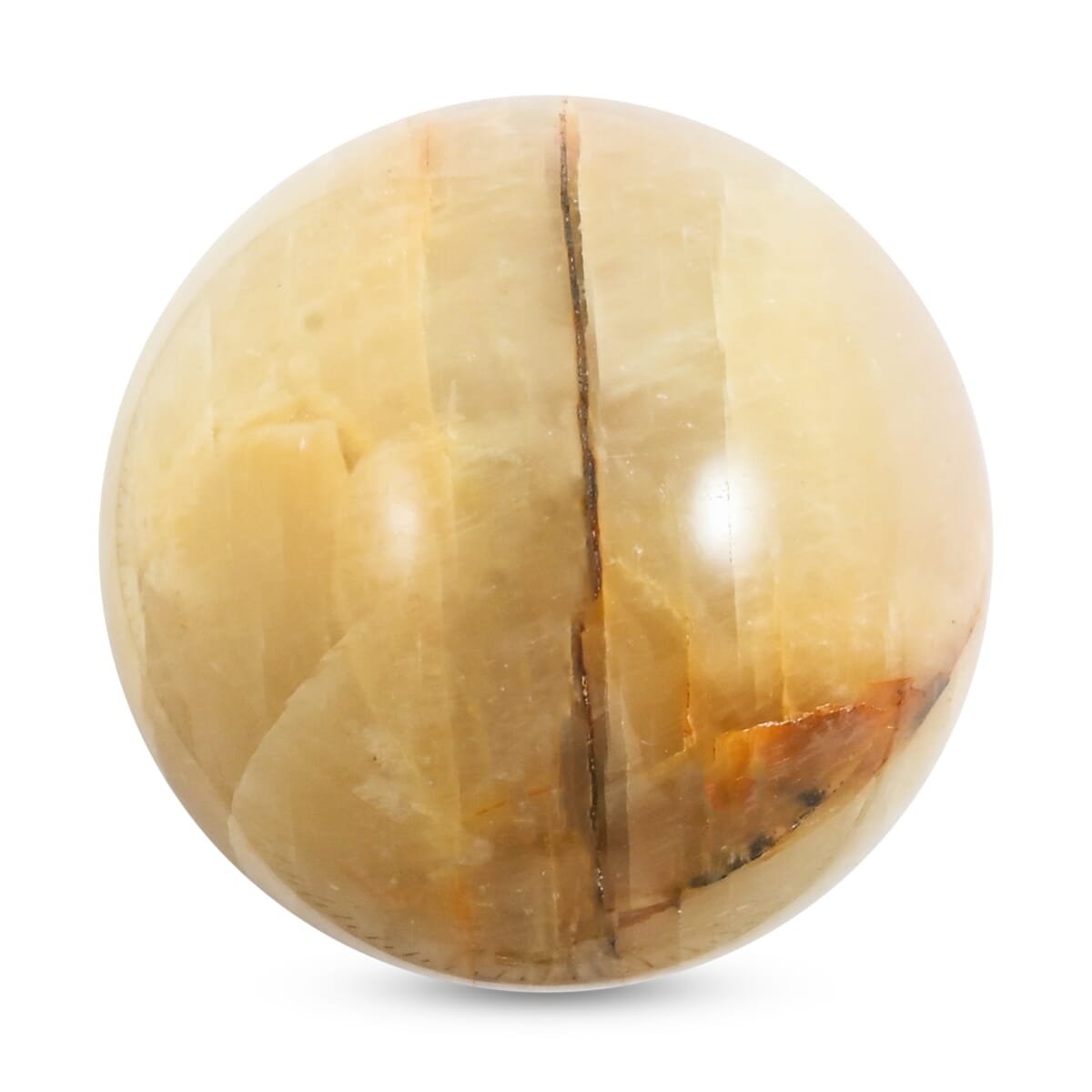Microcline Yellow Sphere -S Approx 312ctw with Free Wood Stand 10 image number 1
