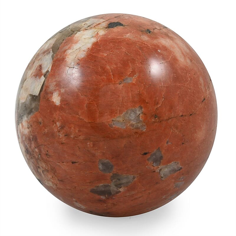Moonstone Red Sphere -L Approx 2041.164ctw with Free Wood Stand 10