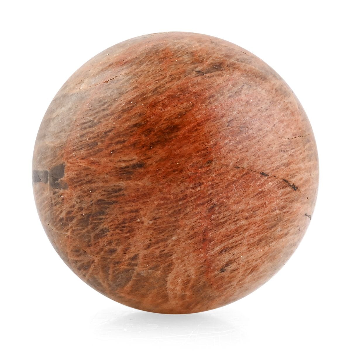 Moonstone Red Sphere -S Approx 907.184ctw with Free Wood Stand 10 image number 0