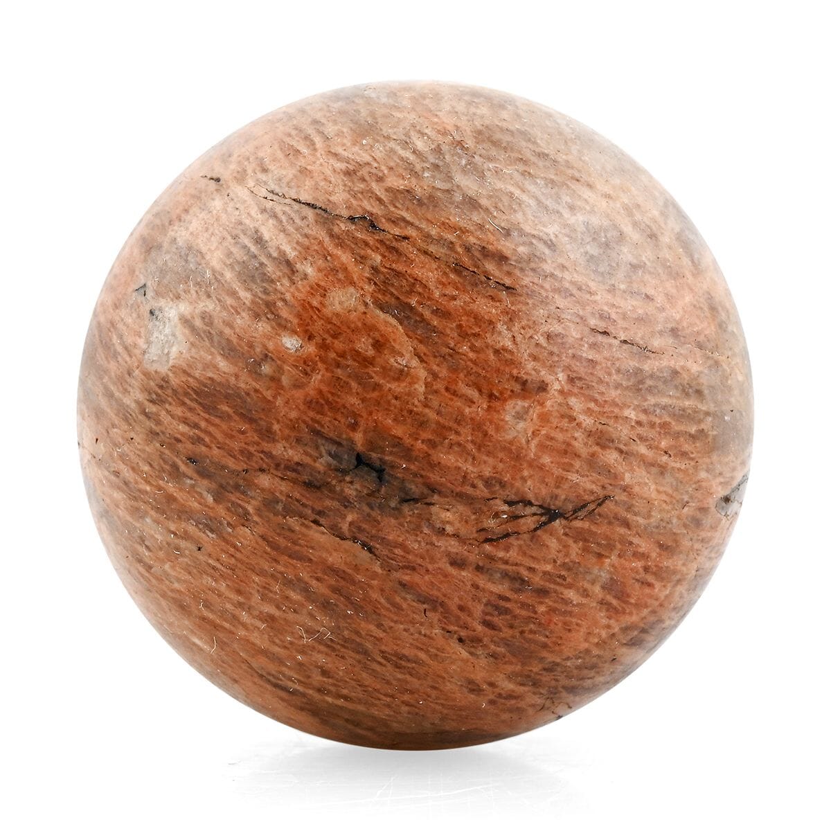 Moonstone Red Sphere -S Approx 907.184ctw with Free Wood Stand 10 image number 1