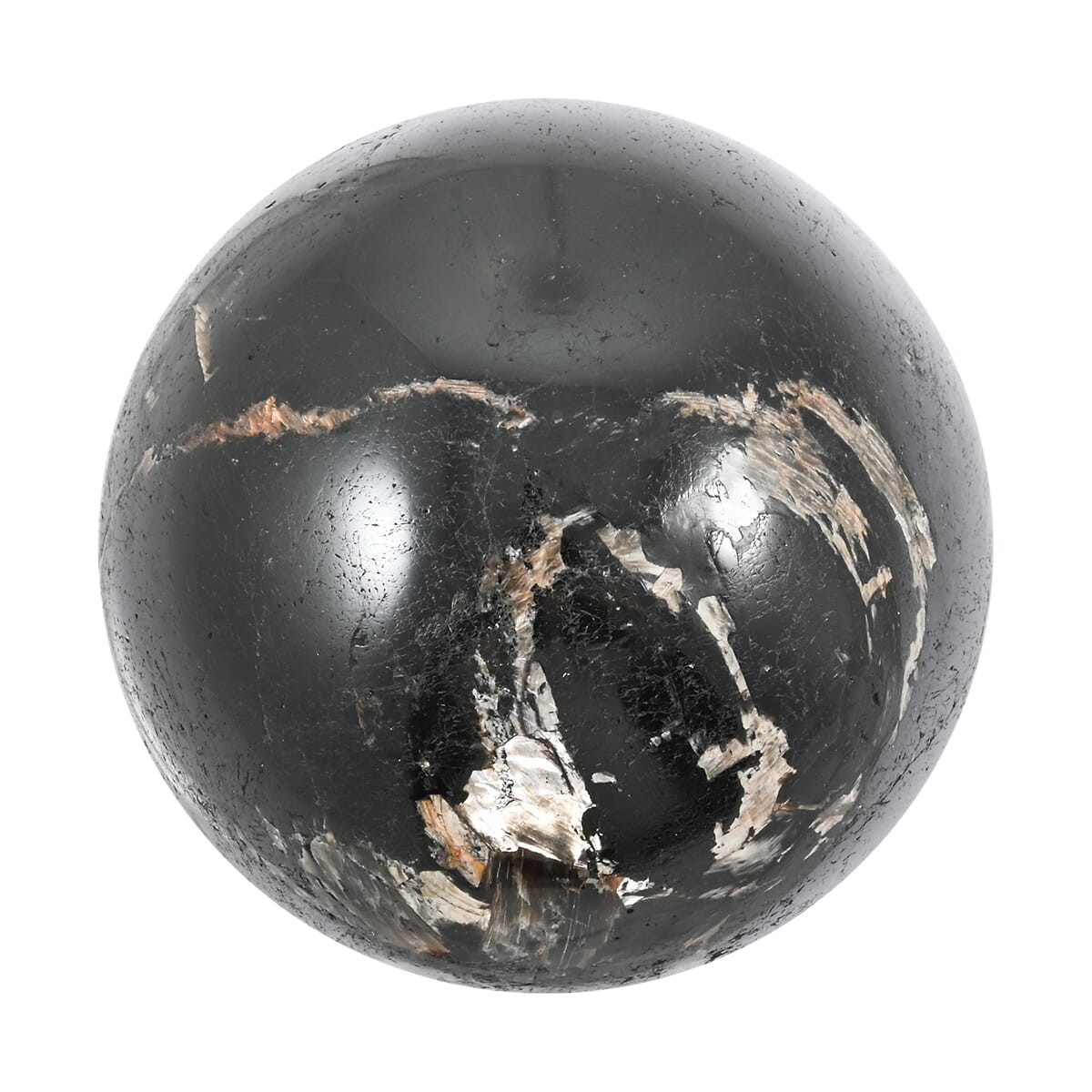 Tourmaline Black Sphere -L Approx 2267ctw with Free Wood Stand 10 image number 1
