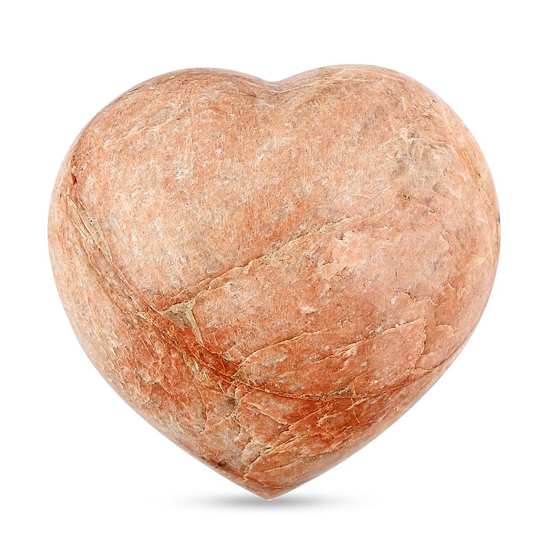 Orange Moonstone Heart -L Approx 1360.776ctw