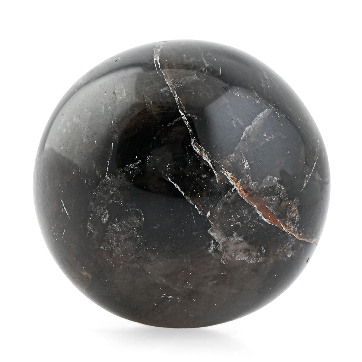 Smocky Quartz Sphere -M Approx 822ctw with Free Wood Stand 10 image number 0