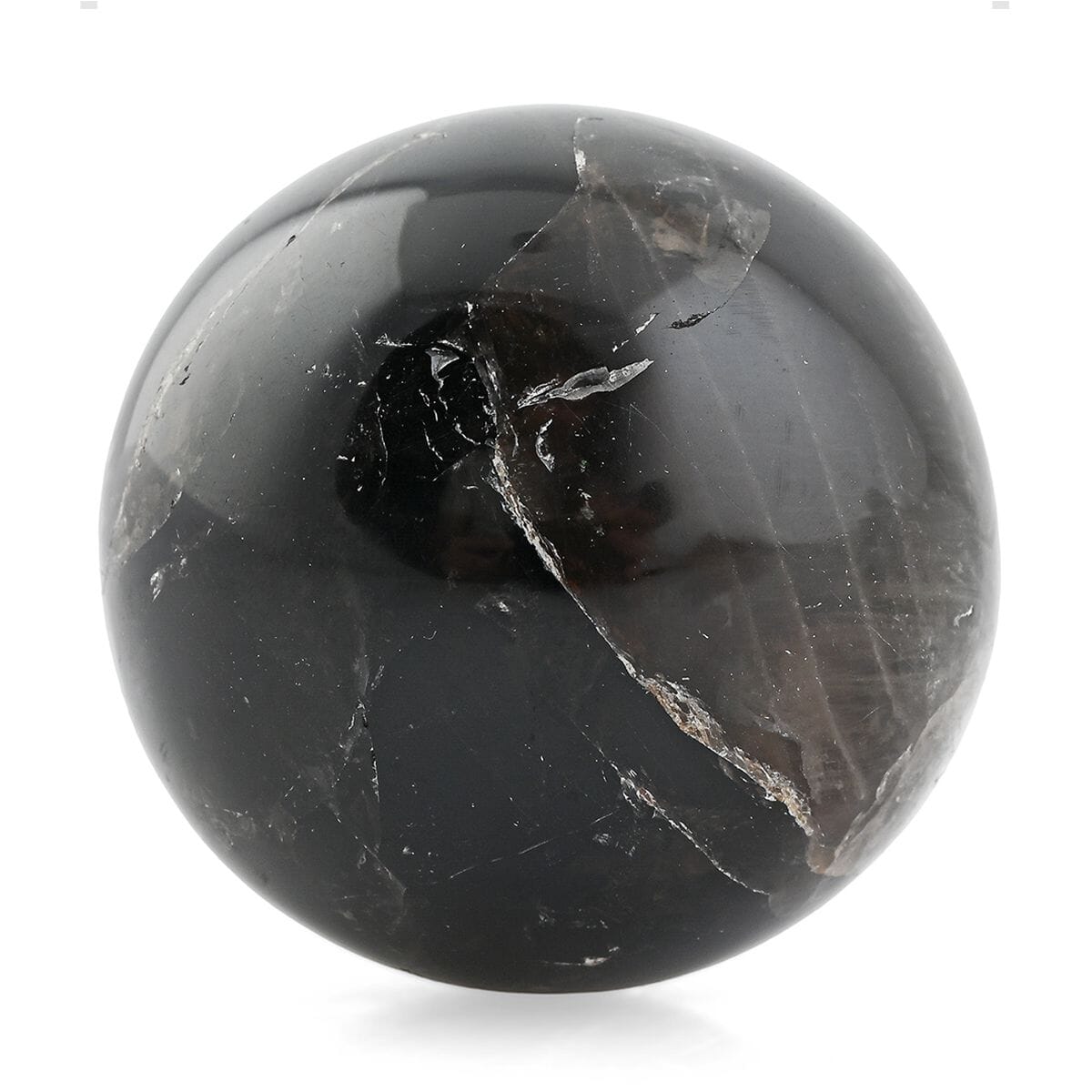 Smocky Quartz Sphere -M Approx 822ctw with Free Wood Stand 10 image number 1