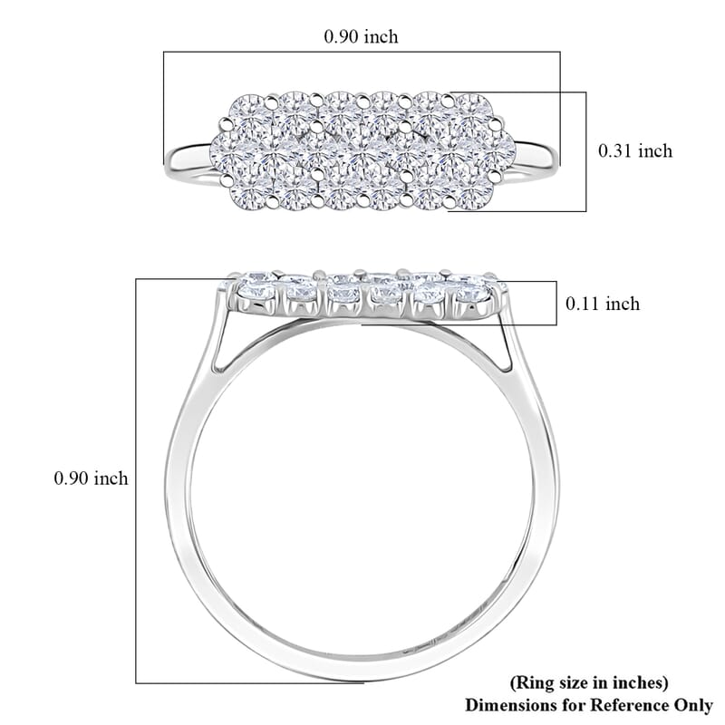 Diamond G-H SI 1.05 ctw Ring in 900 Platinum (Size 10.0)