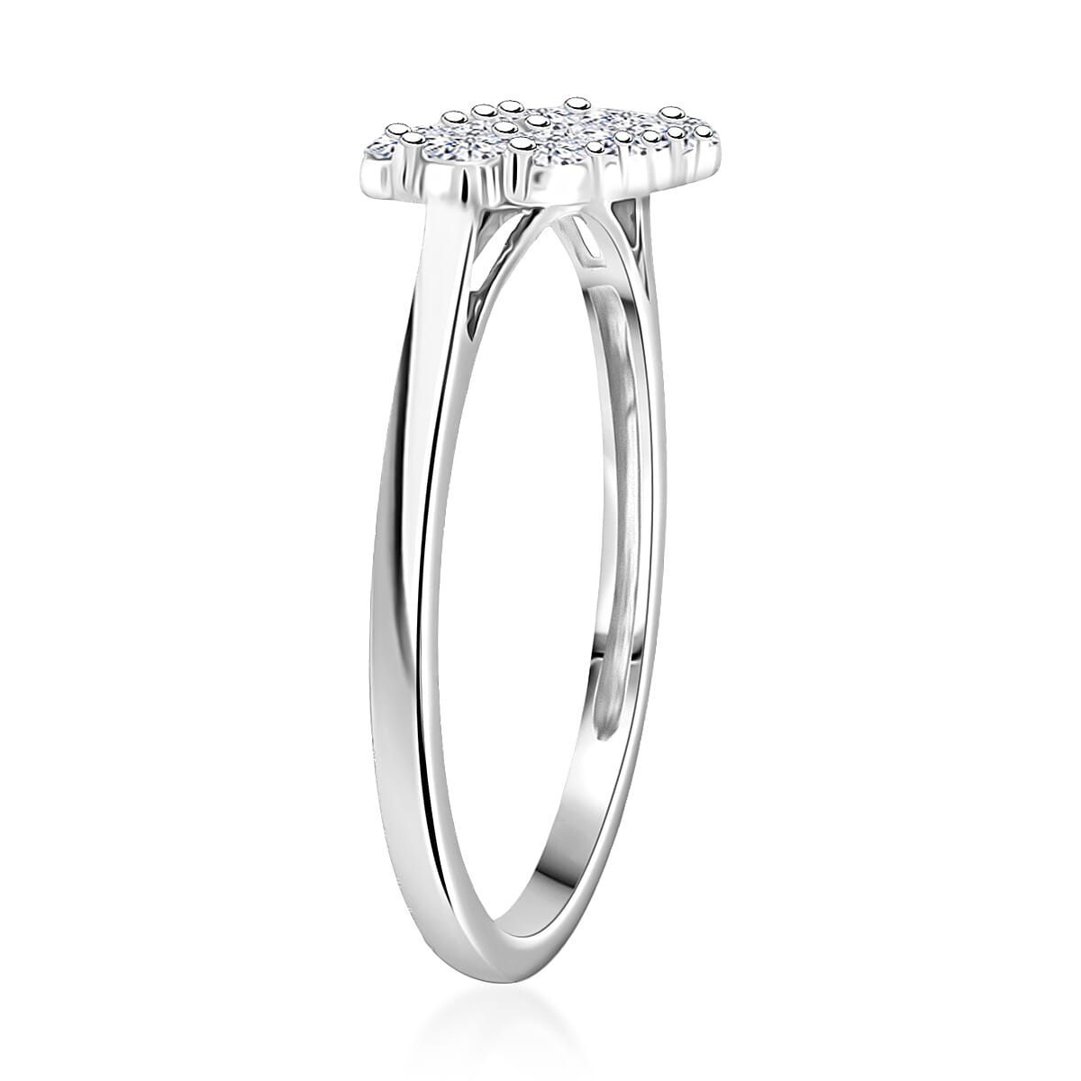 900 Platinum Diamond (G-H, SI) Ring (Size 11.5) 1.05 ctw image number 3