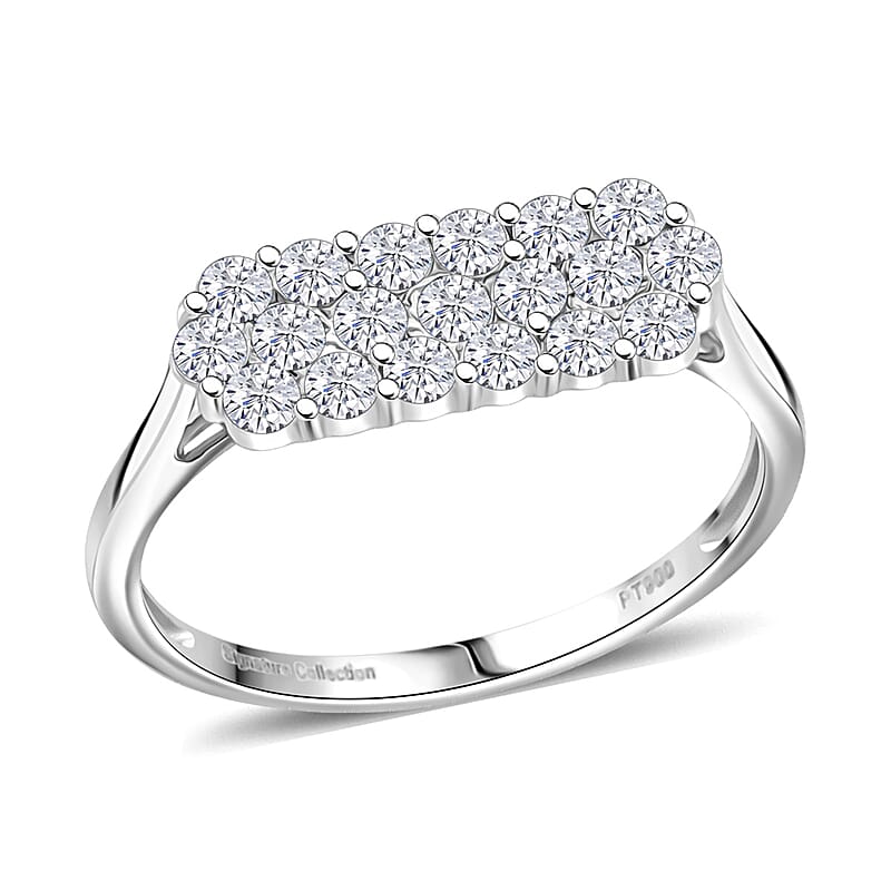 900 Platinum Diamond (G-H, SI) Ring (Size 12.0) 1.05 ctw