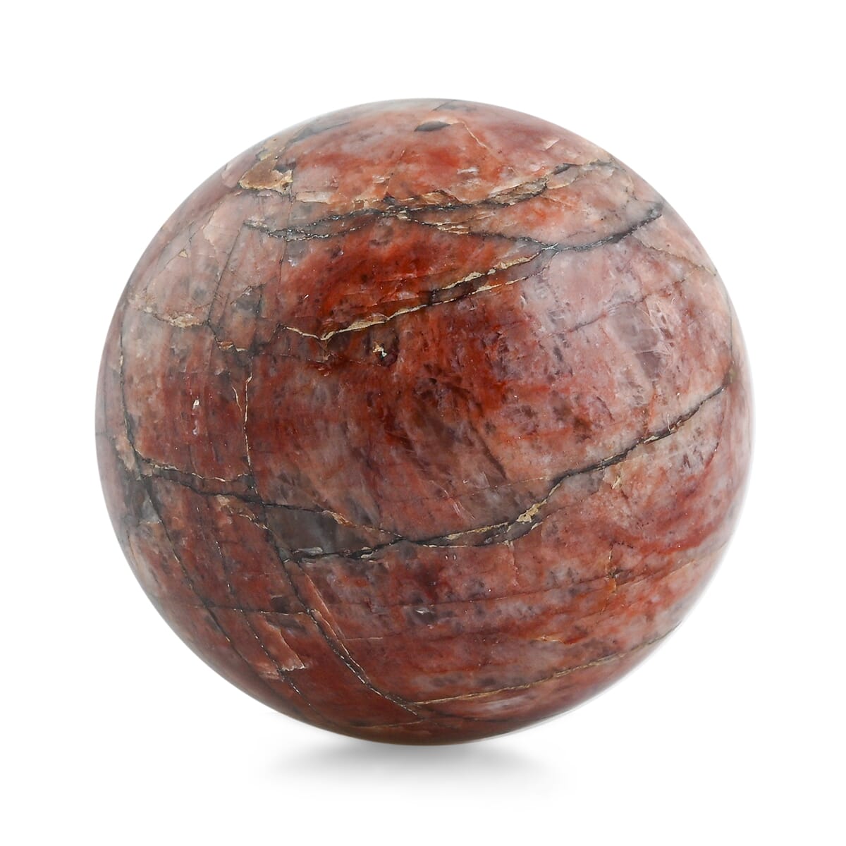 Pink Feldspar Sphere -S Approx 490.5ctw with Free Wood Stand 10 image number 0