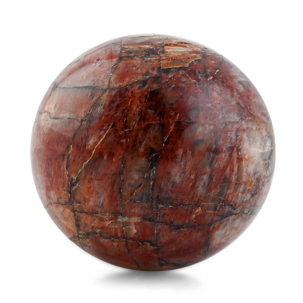 Pink Feldspar Sphere -S Approx 490.5ctw with Free Wood Stand 10 image number 1