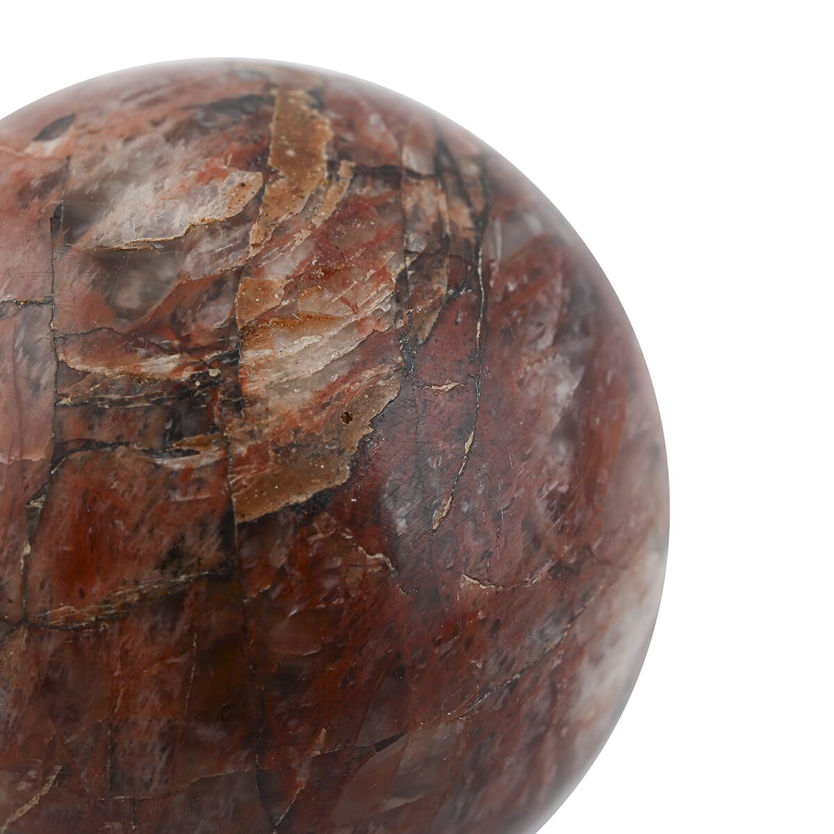 Pink Feldspar Sphere -S Approx 490.5ctw with Free Wood Stand 10 image number 2