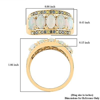 Luxoro 14K Yellow Gold AAA Ethiopian Welo Opal, Multi Diamond (Natural & IR) (0.23 cts) Ring (Size 9.0) 1.90 ctw