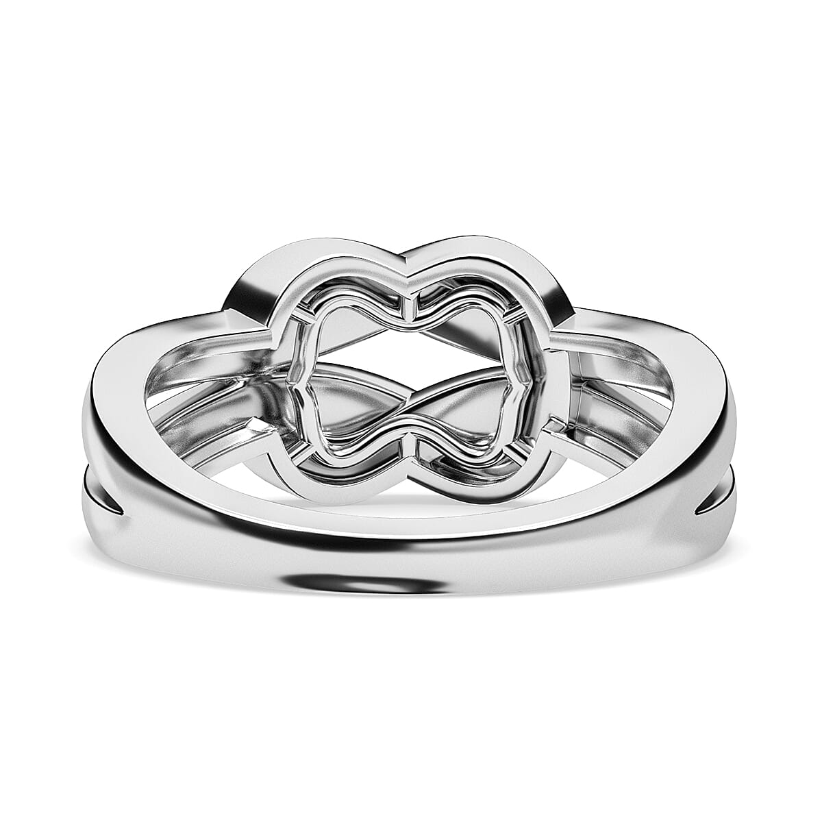 D'Joy Diamond 0.25 ctw Granny Knot Ring in Rhodium Over Sterling Silver (Size 5.0) image number 4