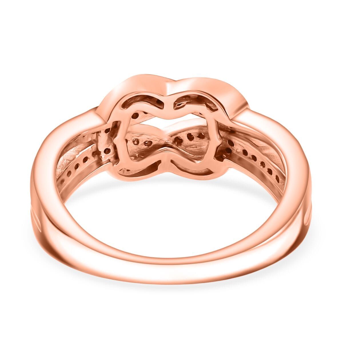 D'Joy Natural Champagne Diamond 0.25 ctw Granny Knot Ring in 18K Vermeil Rose Gold Over Sterling Silver (Size 9.0) image number 4