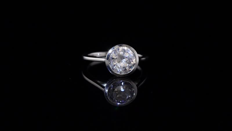 Simulated Diamond Solitaire Ring in Platinum Over Sterling Silver (Size 5.0) 2.80 ctw