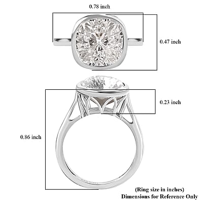 J Francis Embellished with Zirconia by Swarovski 5.00 ctw Ring in Platinum Over Sterling Silver (Size 5.0)