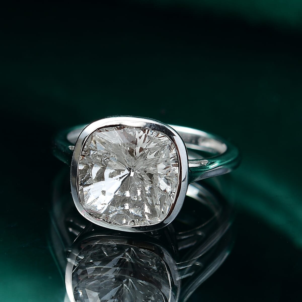 J Francis Embellished with Zirconia by Swarovski 5.00 ctw Ring in Platinum Over Sterling Silver (Size 6.5) image number 1