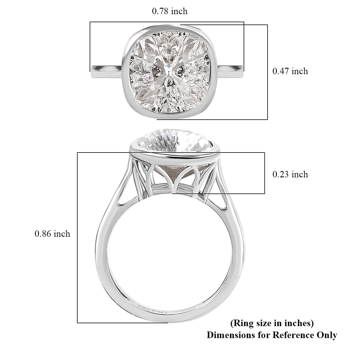 J Francis Embellished with Zirconia by Swarovski 5.00 ctw Ring in Platinum Over Sterling Silver (Size 6.75)