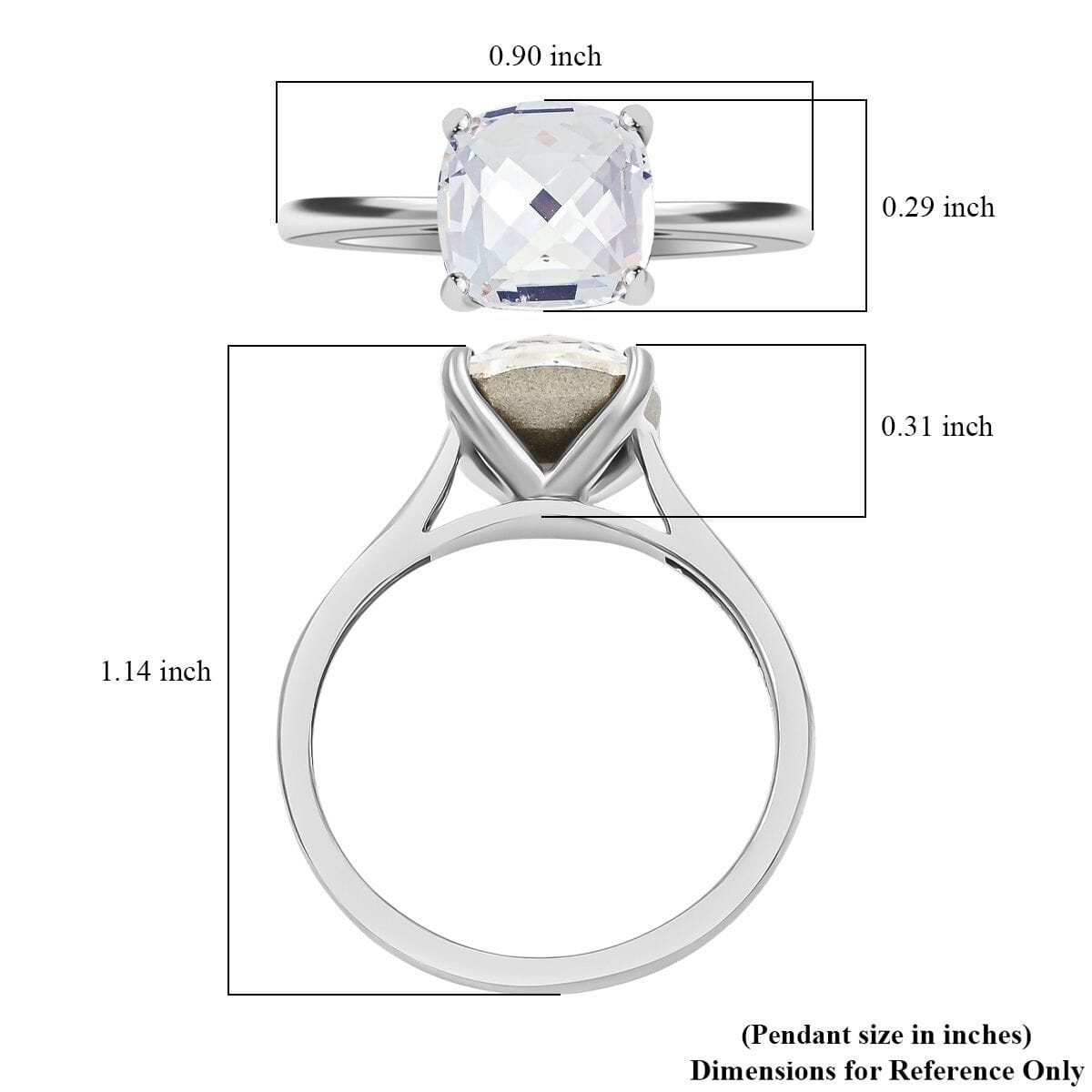J Francis Embellished with Crystal by Swarovski Ring in Platinum Over Sterling Silver (Size 5.0) image number 3