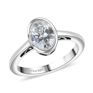 J Francis Embellished with Zirconia by Swarovski 1.50 ctw Ring in Platinum Over Sterling Silver (Size 5.0)