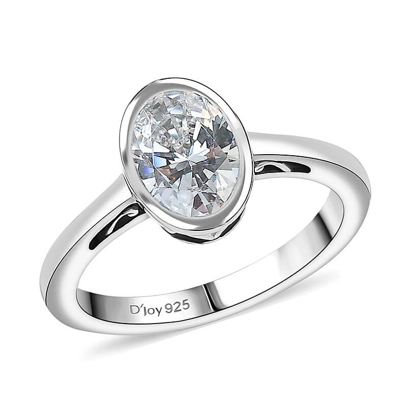 J Francis Embellished with Zirconia by Swarovski 1.50 ctw Ring in Platinum Over Sterling Silver (Size 5.0)