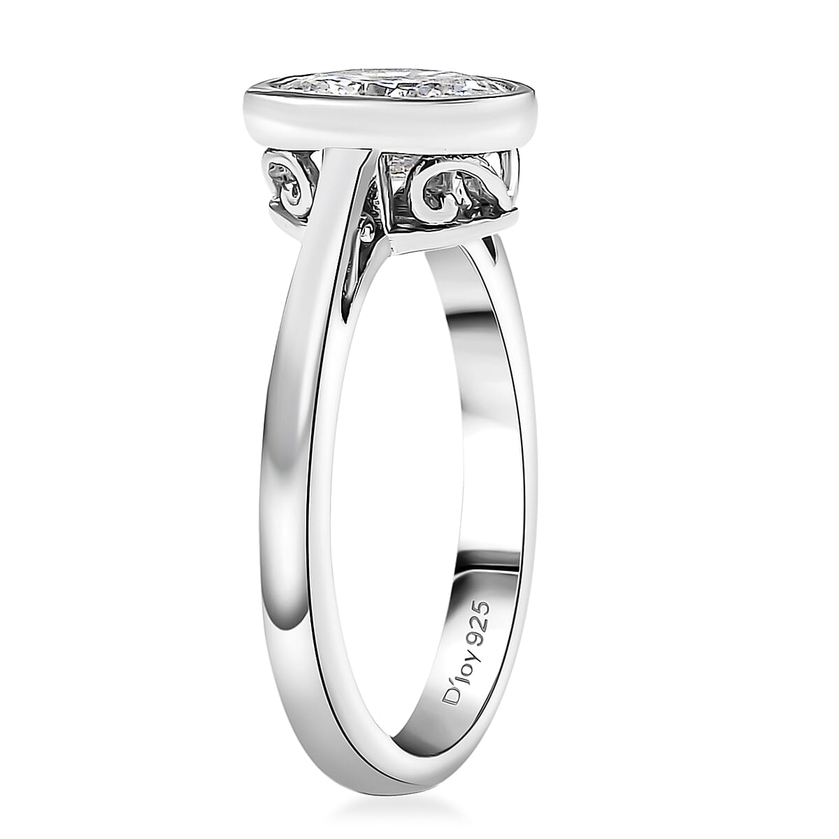 J Francis Embellished with Zirconia by Swarovski 1.50 ctw Ring in Platinum Over Sterling Silver (Size 5.0)