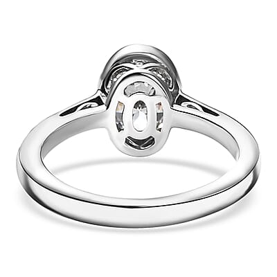 J Francis Embellished with Zirconia by Swarovski 1.50 ctw Ring in Platinum Over Sterling Silver (Size 5.0)