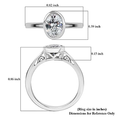 J Francis Embellished with Zirconia by Swarovski 1.50 ctw Ring in Platinum Over Sterling Silver (Size 5.0)