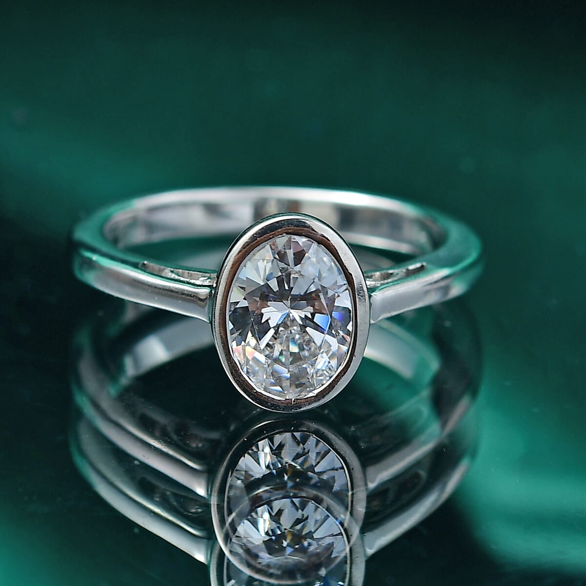 J Francis Embellished with Zirconia by Swarovski 1.50 ctw Ring in Platinum Over Sterling Silver (Size 6.0) image number 1