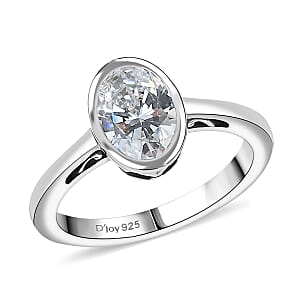 J Francis Embellished with Zirconia by Swarovski 1.50 ctw Ring in Platinum Over Sterling Silver (Size 6.5)