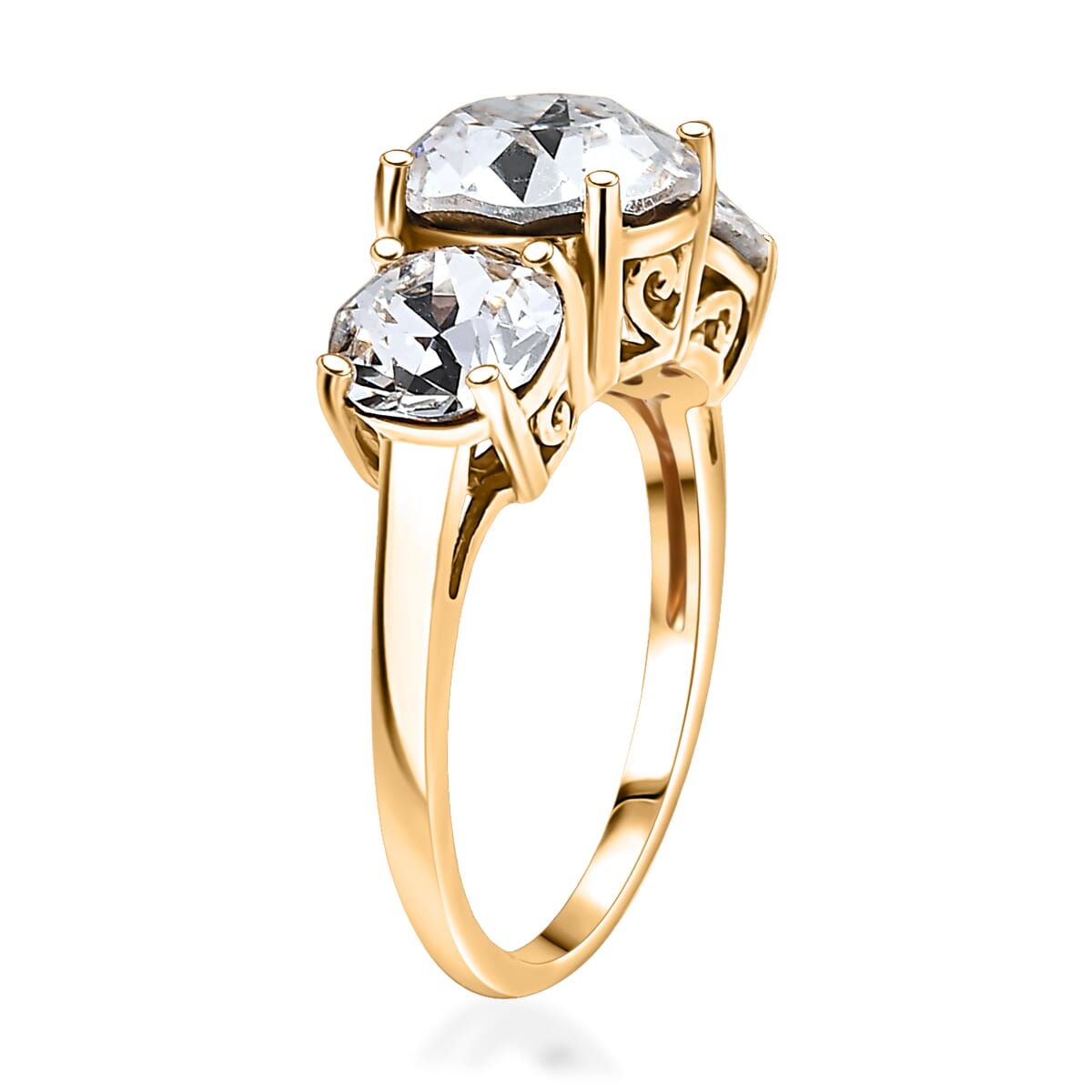 J Francis Embellished with Crystal by Swarovski Ring in Platinum Over Sterling Silver (Size 5.0) image number 3