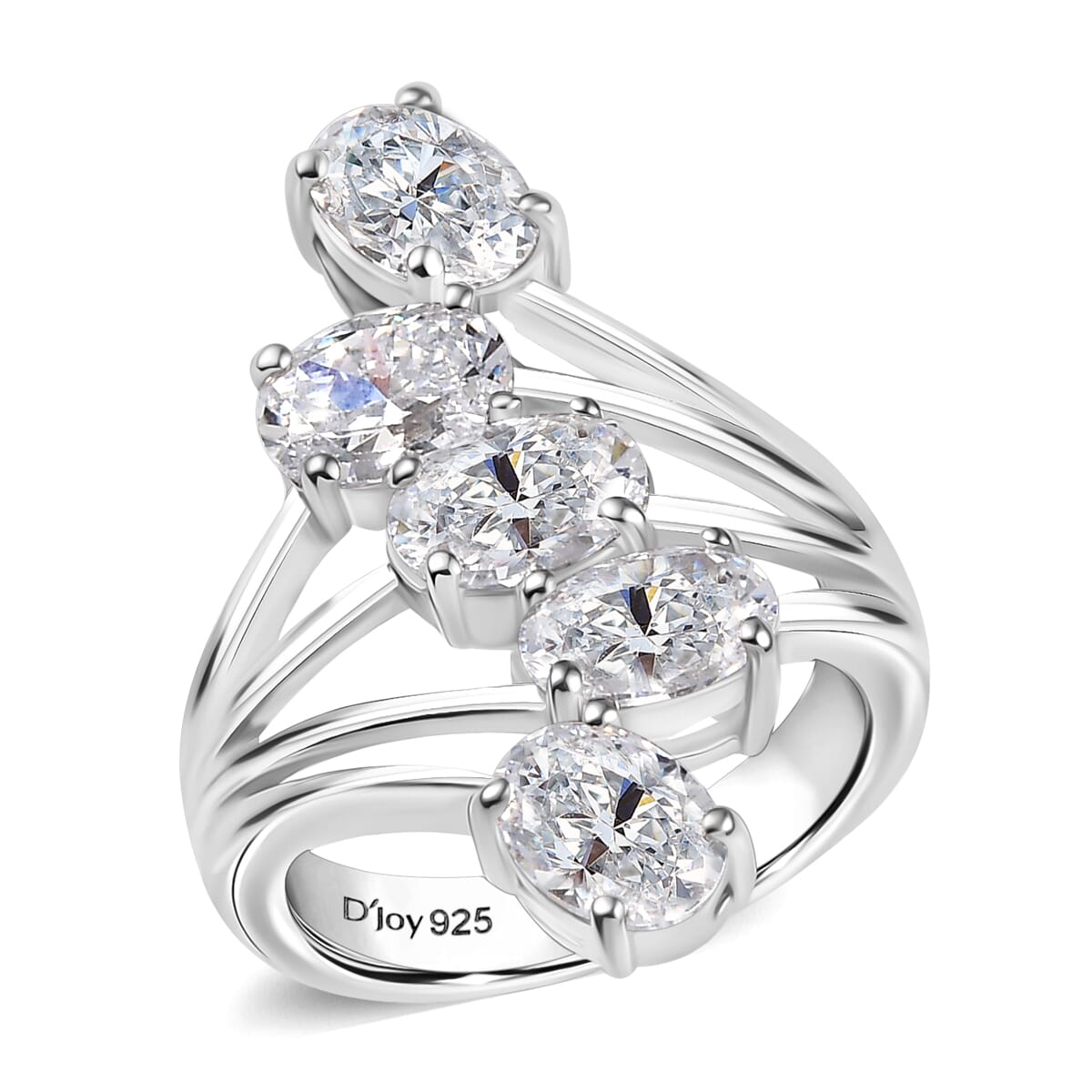 J Francis Embellished with Zirconia by Swarovski 3.75 ctw Ring in Platinum Over Sterling Silver (Size 5.5) image number 0