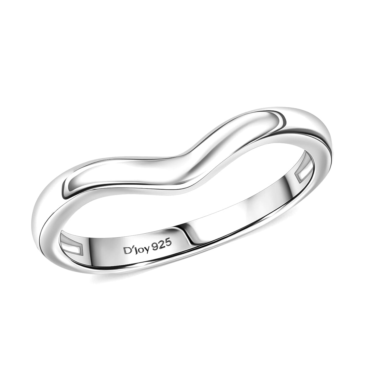 Chevron Ring in Platinum Over Sterling Silver (Size 5.0) 2 Grams image number 0