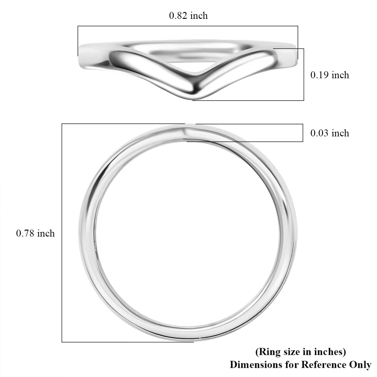 Chevron Ring in Platinum Over Sterling Silver (Size 5.0) 2 Grams image number 5