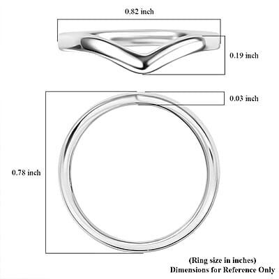 Chevron Ring in Platinum Over Sterling Silver (Size 5.0) 2 Grams