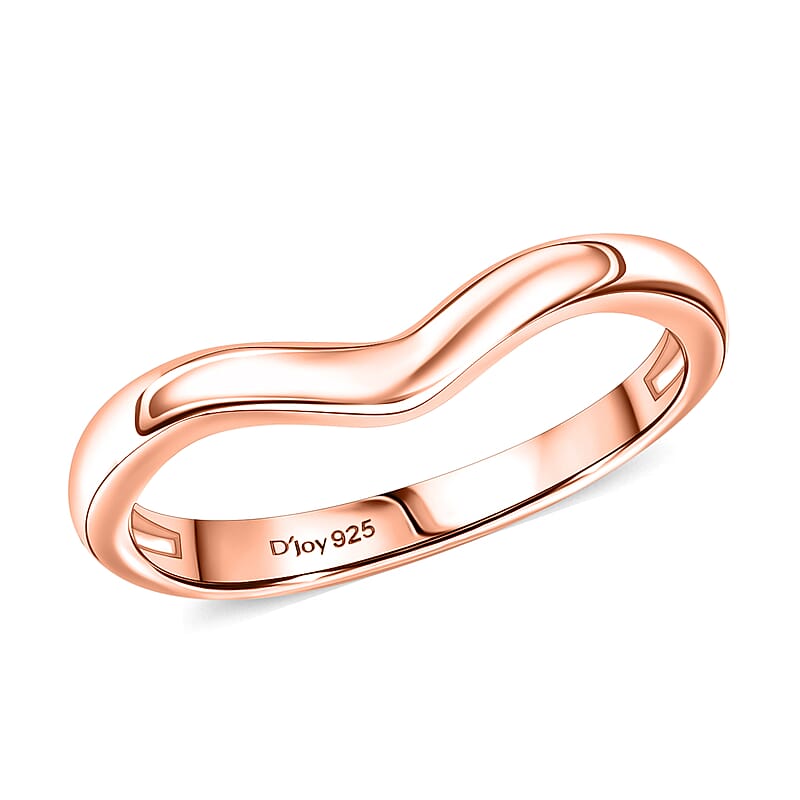 Chevron Ring in 18K Vermeil Rose Gold Over Sterling Silver (Size 5.0) 2 Grams