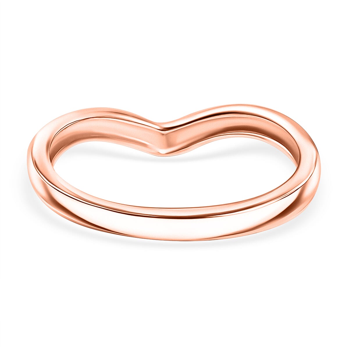 Chevron Ring in 18K Vermeil Rose Gold Over Sterling Silver (Size 5.0) 2 Grams
