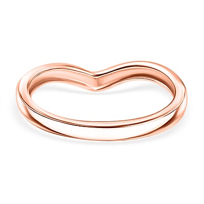 Chevron Ring in 18K Vermeil Rose Gold Over Sterling Silver (Size 5.0) 2 Grams