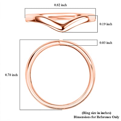 Chevron Ring in 18K Vermeil Rose Gold Over Sterling Silver (Size 5.0) 2 Grams