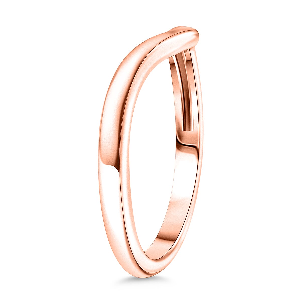 18K Vermeil RG Over Sterling Silver Chevron Ring (Size 5.0) (2 g) image number 3