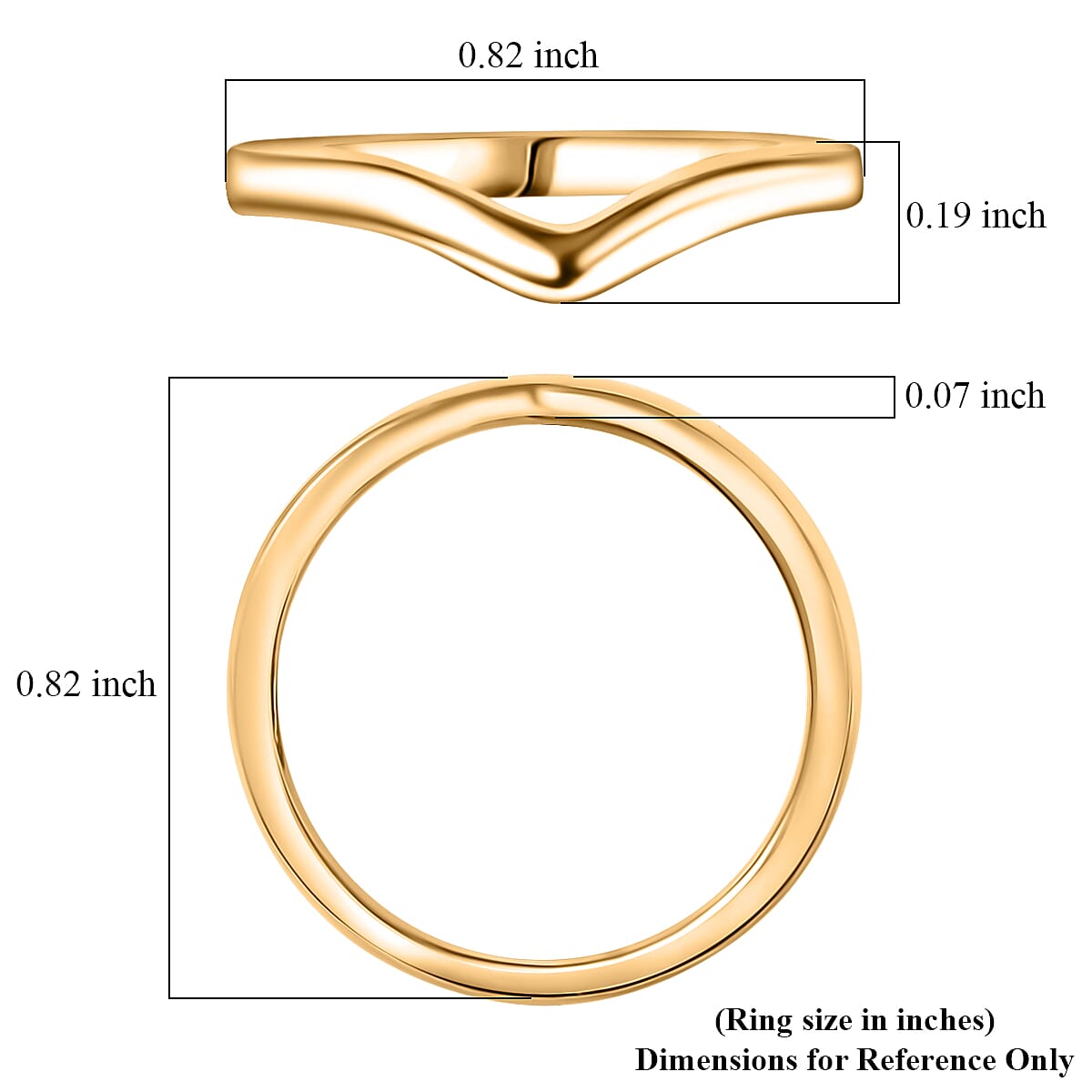 Chevron Ring in 18K Vermeil Yellow Gold Over Sterling Silver (Size 7.0) 2 Grams image number 5