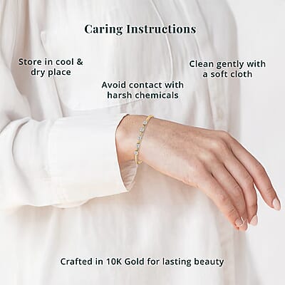 Luxuriant Lab Grown Diamond E-F VS 1.50 ctw Cuff Bracelet in 10K Yellow Gold (7.25 In)
