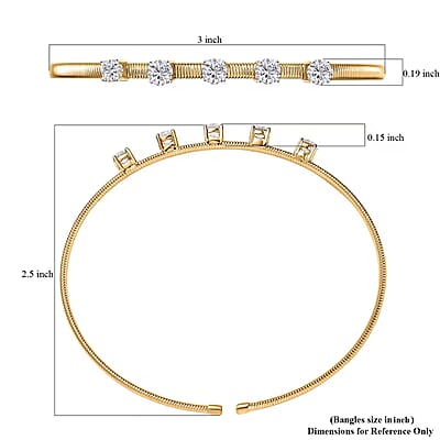 Luxuriant Lab Grown Diamond E-F VS 1.50 ctw Cuff Bracelet in 10K Yellow Gold (7.25 In)