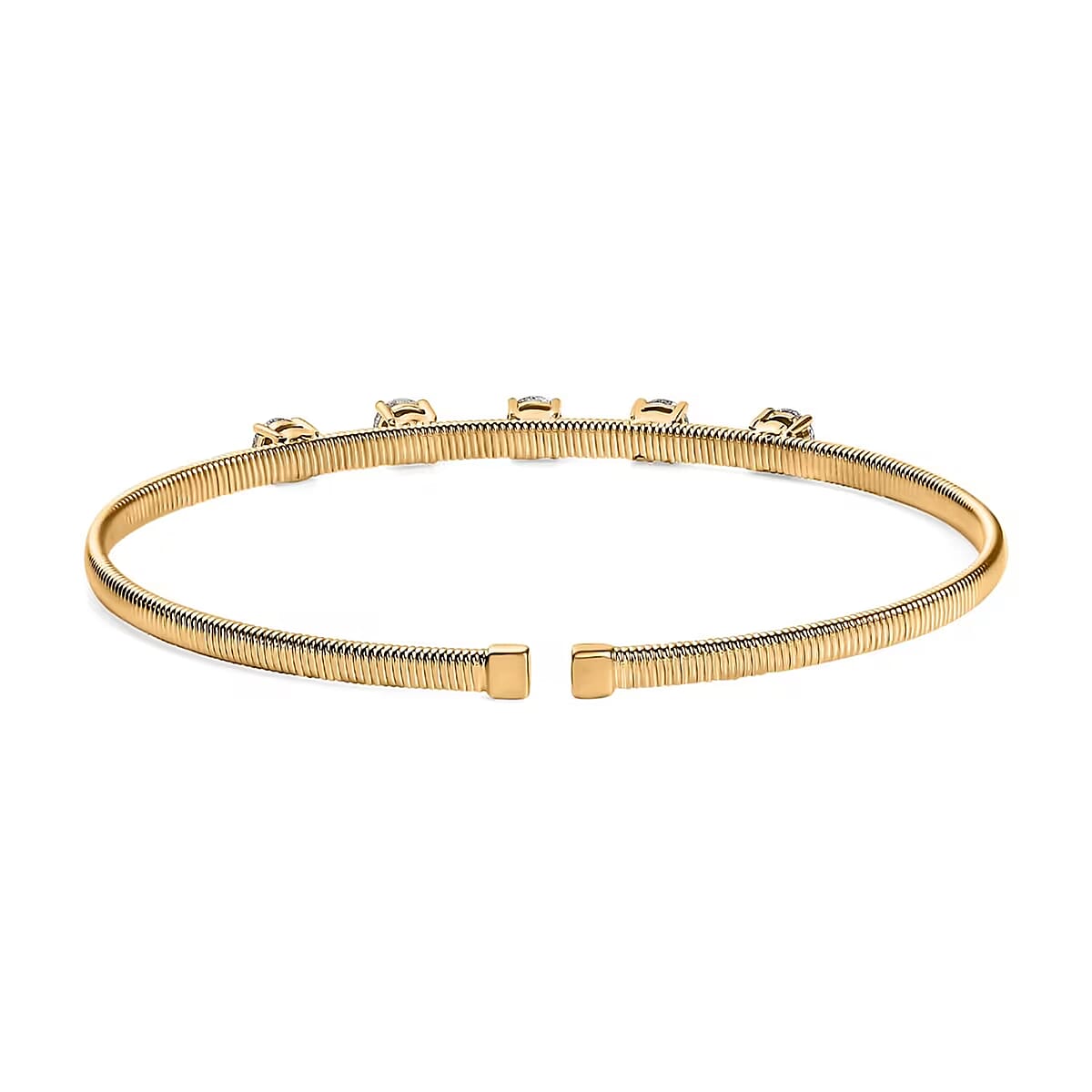 Luxuriant Lab Grown Diamond E-F VS 1.50 ctw Cuff Bracelet in 10K Yellow Gold (7.25 In) image number 7