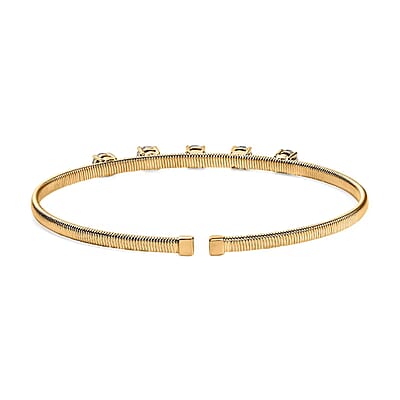 Luxuriant Lab Grown Diamond E-F VS 1.50 ctw Cuff Bracelet in 10K Yellow Gold (7.25 In)