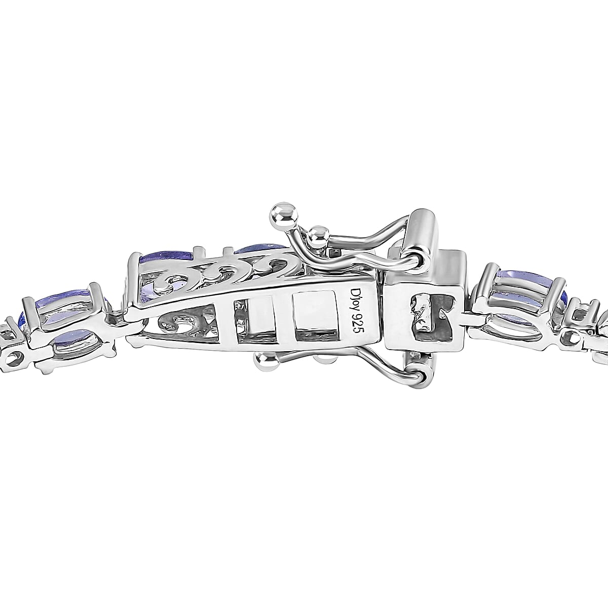 D'Joy Tanzanite and Lab Grown Diamond I1 7.30 ctw Bracelet in Rhodium Over Sterling Silver (7.25 In) image number 3